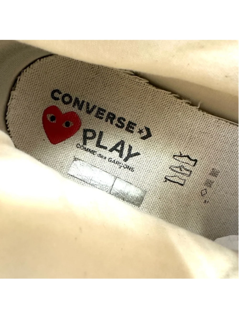 COMME DE garçon Converse Chuck Taylor hi-top Sneakers Mens Multi Hearts Size 10 - Picture 3 of 15